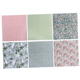 IWOWHERO 6pcs Cotton Fabric Squares for DIY Quilting Floral Pattern Patchwork Material Durable Craft Cloth for Handmade Projects and Home Decor
