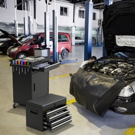 S AFSTAR 5-Drawer Rolling Tool Chest, High Capacity Tool Storage Cabinet W/Lockable Wheels, Adjustable Shelf & Anti-Slip Liner, Detachable Tool Box Organizer, Rolling Tool Cabinet for Garage Workshop