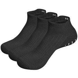 YUEDGE Womens Pilates Yoga Socks Non Slip Wicking Cotton Cushioned Ankle Grip Socks for Women Size 3-6, 3 Pairs