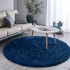 BRICHOEE Navy Blue Round Rug 4 feet Super Soft Fluffy