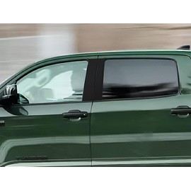 Rvinyl Pillar Post Window Trim Compatible with Toyota Tundra 2007-2021 (CrewMax) - Gloss (Black)