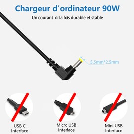 90W Charger 19V 4.74A Notebook Medion Toshiba Lenovo ASUS AC Adapter Suitable for Asus ZenBook Toshiba Satellite Medion Charger Laptop Universal Connector 5.5x2.5mm C0030-C