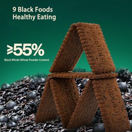 9-Black-Grain Quinoa Cookies,Gluten Free Healthy Snack,with Black Beans, Black Sesame Seeds, Quinoa | Low Sugar High Fiber Cereals Meal Replacement,for Gym Snacks & Tea Time (9-Black)