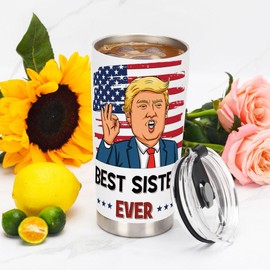 AREOK Gifts for Sister Gifts from Sister Brother - Sister In Law Big Little Sister Gifts - Sister Christmas Birthday Gifts, 20 OZ Sister Tumbler Cup