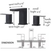 VCCUCINE Black Bathroom Faucet 3 Hole, 8 Inch Widespread Bathroom