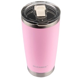 SILICANICE Peony Durable Powder Coat Body&Detachable MacStraw Tumbler with Spill Proof lid,20Oz Stainless Steel Insulated,Dishwasher Safe, Thermal Cup for Coffee,Smoothies,Water/Protein Powder