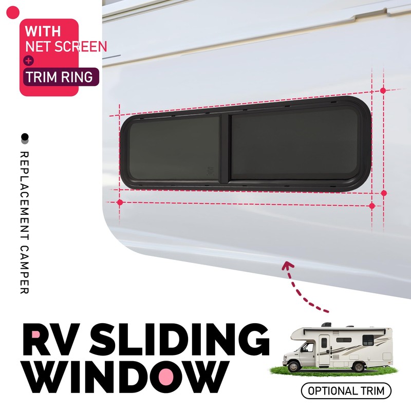 Wutist 42" W X 12" H Universal RV Window Horizontal
