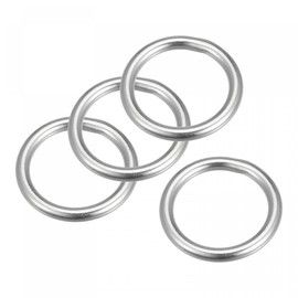 sourcing map Round Ring Welded O-Rings 316 Stainless Steel 25 mm ID 4 mm Thickness Pack of 4