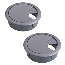 2 x Desk Cable Grommets - Organize and Manage Cables with Ease - Diameter 60 mm - 2 x Round Grommets for Desk for Office and Home - Grey, 2 Pieces