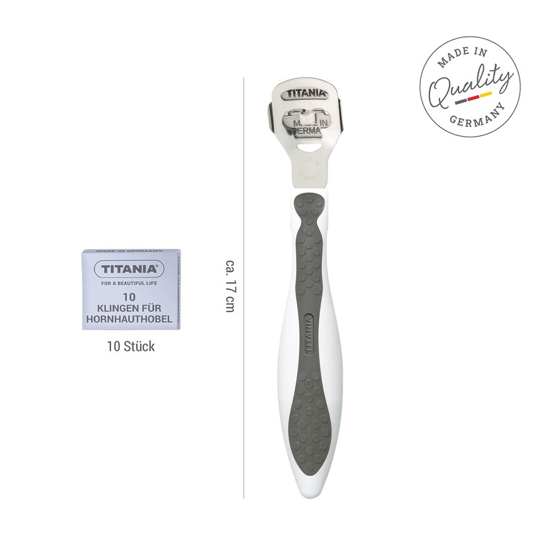 TITANIA Callus slicer with 10 replacement blades, callus remover made