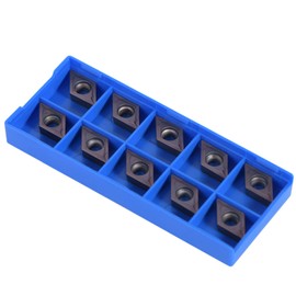 dcmt11t3 dcmt11t304 vp15tf 10Pcs/set CNC Carbide Tips Inserts Blade Cutter Lathe Turning Tool with Box Tin-Coated Insert Indexable Milling Tools for Steel Semifinishing Inaserts Storage