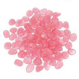 PATIKIL Glowing Stones, 300 Pcs Glow in The Dark Rocks for Indoor Outdoor Fish Tank Decorations Garden Yard Landscaping Gifts for Friends, Pink