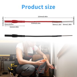 2 Pack Back Probe Kit, Flexible Spoon Back Probes Automotive Bendable Multimeter Test Pins Compatible with 4 mm Banana Plugs Accessories for Car Electrical Diagnostics, Multimeter Testing