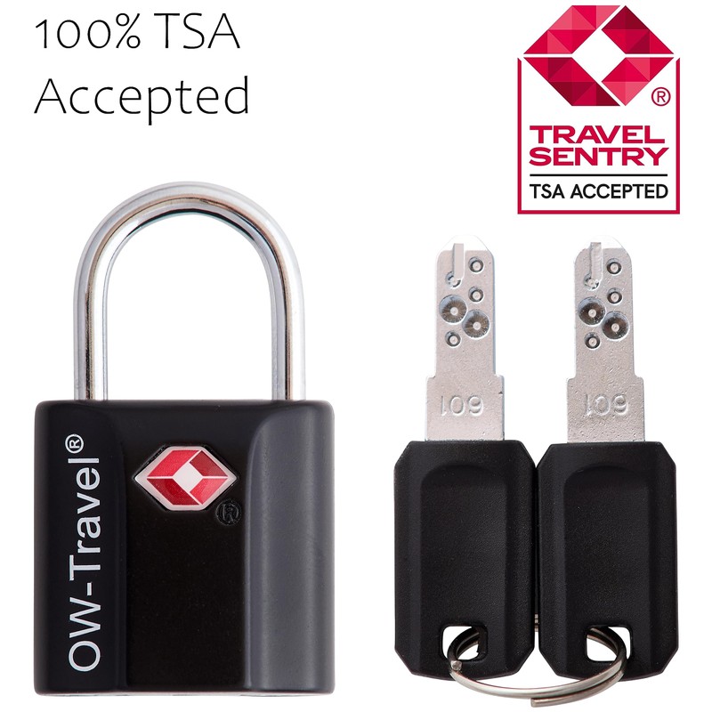 OW-Travel TSA Approved Luggage Locks Padlocks (2 Pack) Suitcase Locks