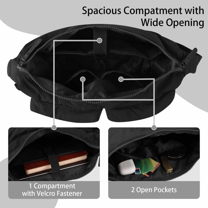 Nylon Crossbody Messenger Bag for Women,Large Shoulder Bag Hobo Tote