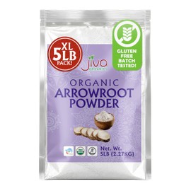 Jiva Organics Organic Arrowroot Flour (Powder) 5 Pound Bag - Raw, Non-GMO, Gluten Free
