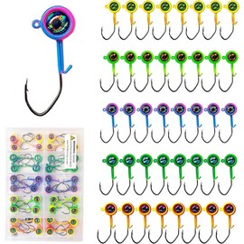 Crappie Jig Heads, 40packs Fishing Jig Heads Hooks Swimbait Jig  1/32oz 1/16oz 1/8 oz Fishing Jigs Heads for Crappie Bass Fishing - Color: 1/8oz-40packs