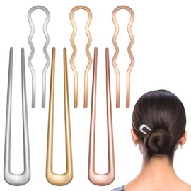 French Hair Pins for Women of 6 - U-Shaped Pins in Gold and Tortoise Shell Patterns for Fine Hair, Elegant and Practical, Ideal for Weddings, Parties, and Daily Wear