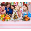 Kesfey 5 Packs Pink and White Vertical Striped Tablecloth 54