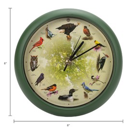 Mark Feldstein & Associates Mark Feldstein & Associates Limited Edition 20th Anniversary Singing Bird Wall/Desk Clock, 8 Inch