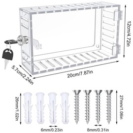 AIMALL Thermostat Lock Box with Key – Transparent Protective Cover for Thermostats, Acrylic Lockable Guard with Ventilation for Energy Efficiency