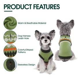 Kuoser Dog Sweater, Dog Sweaters for Large Size Dogs, Boy Girl Dog Christmas Sweater, Pet Sweatshirt Outfits for Male Female Dogs, Warm Big Dog Pullover Knitwear Clothes for Fall Winter, Green 2XL