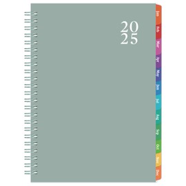 2025 Planner - 2025 Weekly Monthly Planner, Calendar Planner 2025 from January 2025 to December 2025 with Spiral Bound, Colorful Tabs, 6.4'' x8.5'' - Green