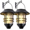 Solar Lantern Outdoor Lights, Hanging Waterproof Lantern Lights with Wall