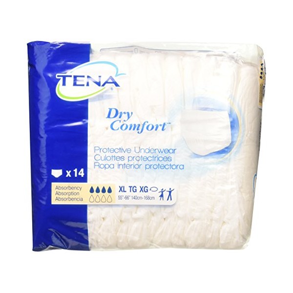TENA Dry Comfort Protective Underwear, Incontinence, Disposable, Moderate Absorbency, XL, 56 Count