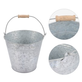 Alipis Small Galvanized Metal Buckets with Handles Rustic Farmhouse Tin Pails Flower Pots Planters Ice Bucket Vase Ash Bucket Pet Kennel Bucket BBQ Oil Catch Bucket