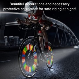 72 PCS Spoke Reflectors Bicycle Wheel Reflectors and 1 Roll Bicycle Reflective Tape Waterproof Durable High Visibility Bicycle Reflective Strip Safety Warning Mark for All Bicycles (6 Colors)