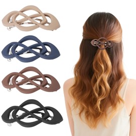 Tinoaly 4pcs Vintage French Hair Clips, Elegant Retro Decorative Barrettes for Women Girls Thick & Thin Hair Stylish Strong Hold No Slip Grip Styling Accessories