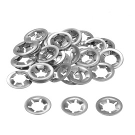 sourcing map 50PCS Internal Tooth Push on Locking Washers M10 x 20mm Speed Clips Fasteners, Stainless Steel Push Nut Washers