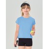 Haloumoning Girls Loose Athletic Shirts Short Sleeve Crop Tops Kids
