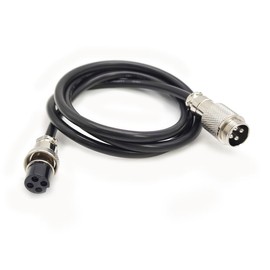 3.28 ft GX16 4-Pin Male to Female Head Aviation Cable, GX16 4 Pins Female to Male Plug Electrical Cable Panel Mount Circular Metal Aviation Adapter Cable for Ships 20AWG (1 Metre)