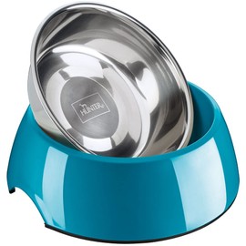 Hunter Melamine Bowl for Dogs and Cats with Removable Stainless Steel Bowl, petrol