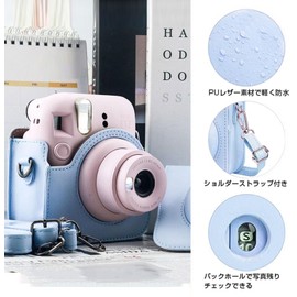 BEADY Instax Mini 12 Dedicated Camera Case, Instant Camera Protective Cover, Anti-Scratch, Shoulder Strap Included, Blue, instax mini 12 case