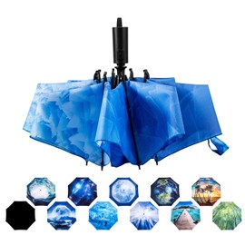 Umbrella Compact Inverted Folding Umbrellas Auto Open Close - H2.18.Blue Ice