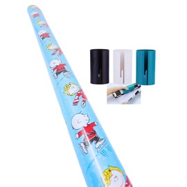 Ja'cor Blue Peanuts Christmas Wrapping Paper 1 Roll 60 Sq Ft, Gift Wrap for Birthday Holiday Thanksgiving Presents Party Supplies All Occasion Bundle with 1-Mini Wrapping Paper Cutter