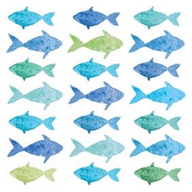 Home Collection Napkins (Set of 2/40) 3-Ply 33 x 33 cm Maritime Fish Watercolour Fish