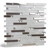 SODI MOSAIC White & Silver Glass Mosaic Backsplash Tiles, 12"