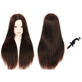28" Synthetic Hair Styling Head Hairdressing Head with Free Clip