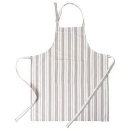 Casa De Lan 100% Cotton Apron For Men & Women - 28 x 32 Inches – Chef Aprons – Useful When Cooking, Baking, Gardening – Adjustable Strap Around Waist & Neck With Pockets Light Grey Stripes