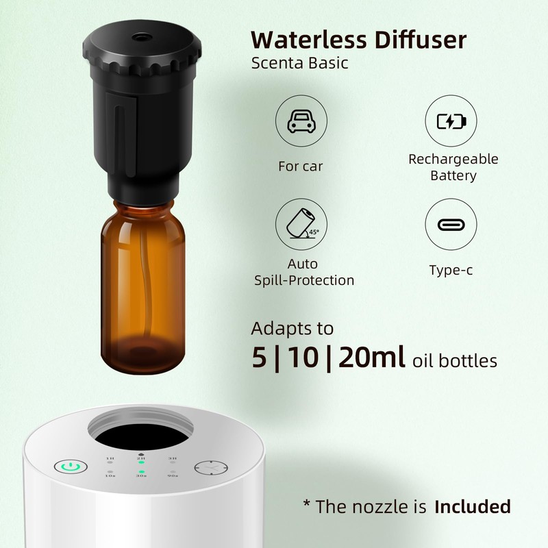 Waterless Diffuser,Plastic Housing Waterless Essential Oil Diffuser Battery Operated Lasts
