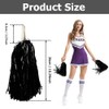 Hooshing 24PCS Black Pom Poms Cheerleading Fluffy Metallic Pompoms with