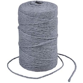 G2PLUS Grey Jute String Twine 2MM, 100M Natural Garden Jute Rope, 3 Ply Art and Crafts Linen String for DIY Craft; Gardening Use