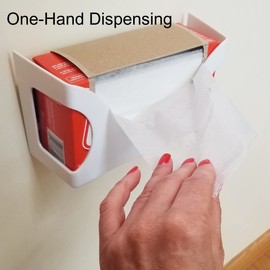 Gadjit Dryer Sheet Caddy | Plastic Dispenser Mounts on a Wall, Holds a Box of Fabric Softener Dryer Sheets, Keeps The Laundry Room Neater and More Organized (White)