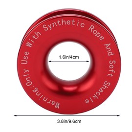 KIMISS Snatch Ring, Winch Snatch Recovery Ring 41000 lbs Break Strength for 7/16 Inch 1/2 Inch Soft Shackle with 3/16 Inch 1/4 Inch 3/8 Inch Ropes (Red)