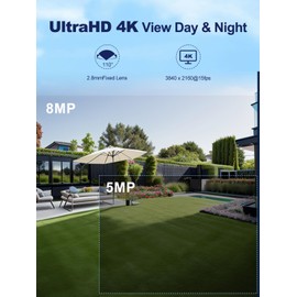 Anpviz 4K PoE IP Camera Outdoor, 8MP Smart Dual Light Turret Security Camera, Human/Vehicle Detection, 2.8mm Lens, Hybrid Color Night Vision, Full Metal Housing, Built-in Mic, IP67 Waterproof (Black)