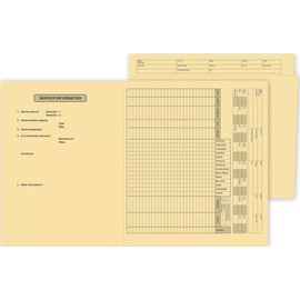 Vehicle Service File Folder, 100 Folders, 10" x 11 1/2", 100 Folders